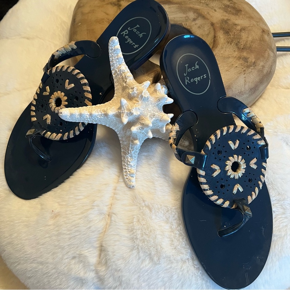 🏖️JACK ROGERS~ Navy Georgica Jelly
Sandals Flip Flops SIZE 6 - Picture 2 of 8